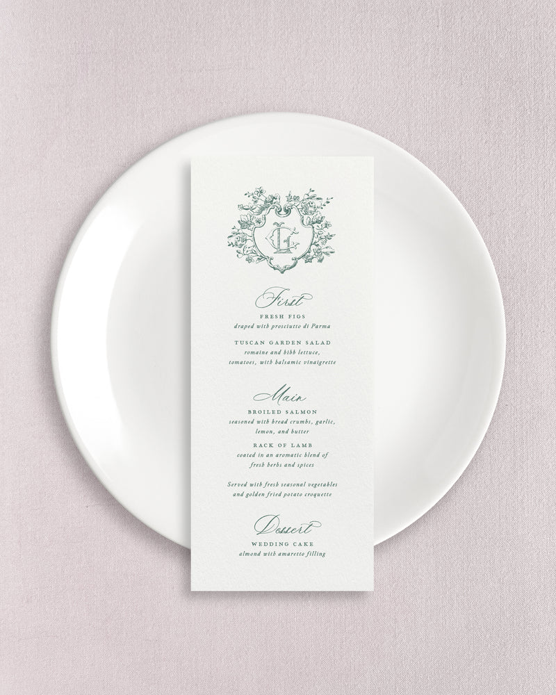 Camille Seated Dinner Menus