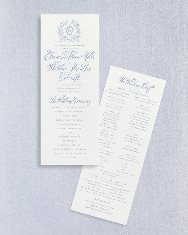 Eleanor Wedding Programs