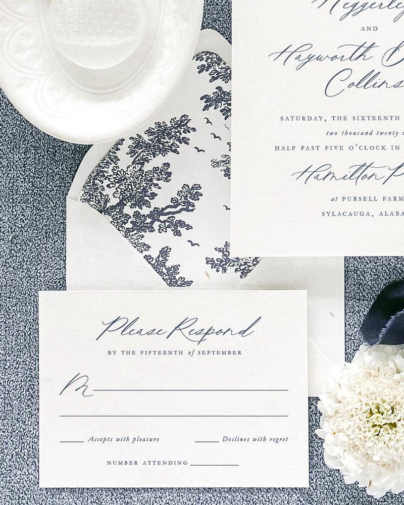 Margaret Tree Toile Response Envelope Liners
